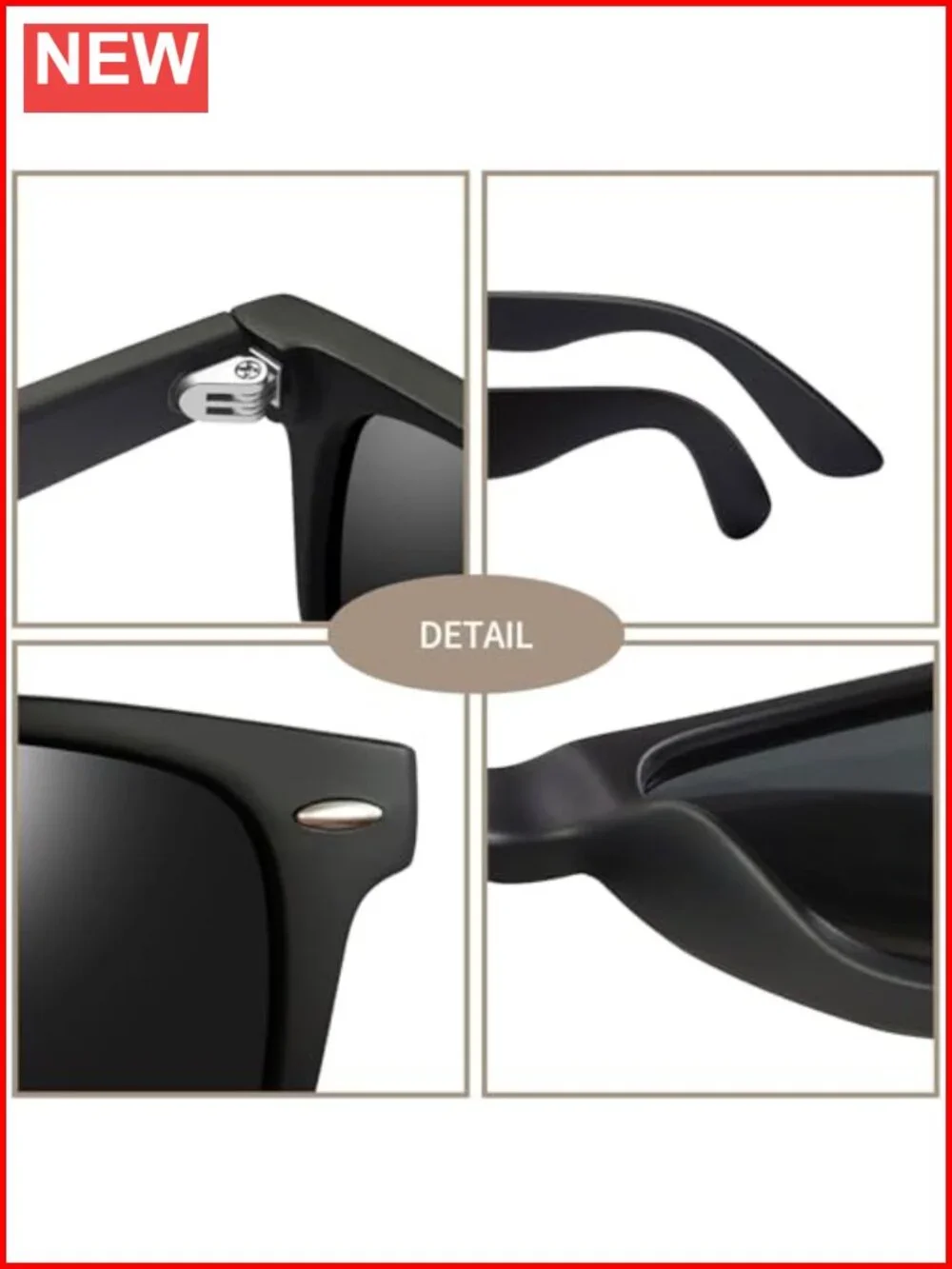 Polarized UV400 Square Sunglasses for Men Women